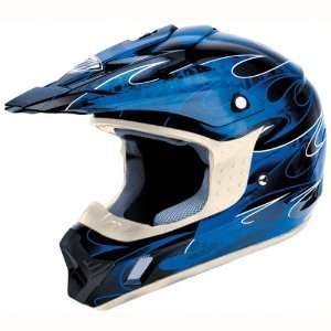  THH Youth TX 12 Flame Helmet   Youth Small/Black/Blue 