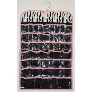  Organizer, Zebra Print with Pink Contrast Trim & Pink Bow, Bedroom 