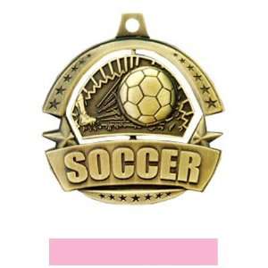   Soccer Medals M 720S GOLD MEDAL/PINK RIBBON 2.25