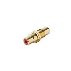   to Female RCA Jack Panel Mount Adapter, Red Insulator Electronics