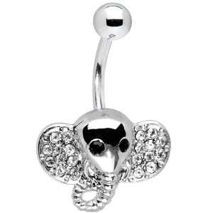  Crystalline Gem Elephant Belly Ring Jewelry