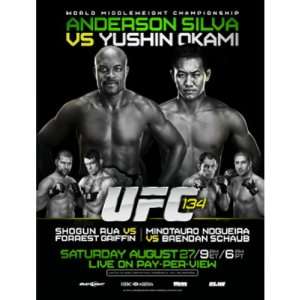  UFC 134 Autographed Poster 