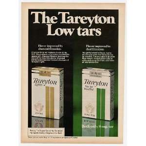  1977 Tareyton Low Tars Lights & Menthol Cigarette Print Ad 