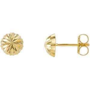   Gold 10.00 mm Pair Half Ball Earring With Backs CleverEve Jewelry