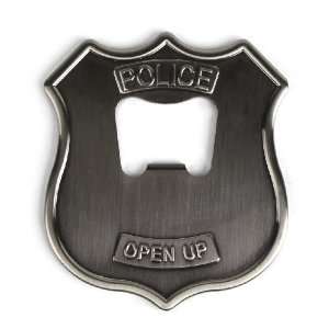 Kikkerland Police Badge Stainless Steel Bottle Opener  