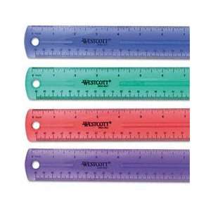  Westcott Jeweltone Plastic Ruler, 12 Inch, Assorted 