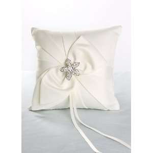  Starflower Brooch Ring Pillow Style A01030RP, White 