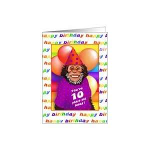  10 Years Old Birthday Cards Humorous Monkey Card Toys 