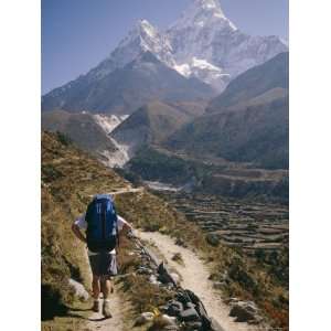  A Hiker Treks Toward Mount Ama Dablam National Geographic 