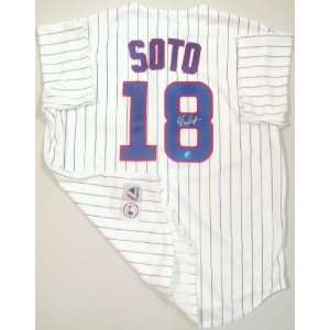  Geovany Soto Signed Cubs White Pinstripe Majestic Replica 