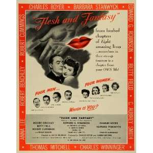  1943 Ad Film Flesh & Fantasy Universal Pictures Robert 