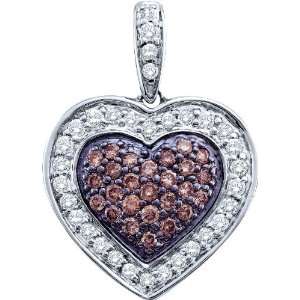   Gold .50CT Diamond Heart Pendant Featuring New Rich Chocolate Diamonds