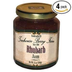 Treehouse Berry Farm Rhubarb Jam, 12 Ounce Jars (Pack of 4)