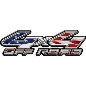  4x4 Off Road Decals American Flag   1.75 h x 6 w 