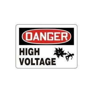  DANGER HIGH VOLTAGE (W/GRAPHIC) 7 x 10 Plastic Sign 