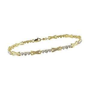 Amour BDKT110312 7.5 0.05 CT Diamond TW Bracelet 10k Yellow Gold GH I2 