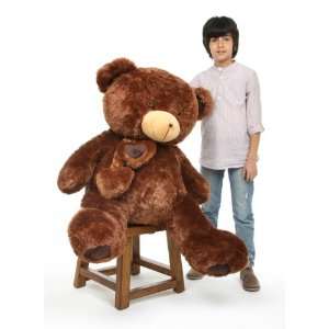   Hugs Big Cuddly Chestnut Brown Heart Teddy Bear 45in Toys & Games