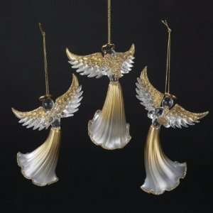 Club Pack of 12 Gold Angels with Instruments Glass Christmas Ornaments