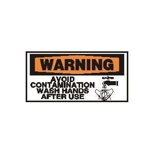  WARNING Labels AVOID CONTAMINATION WASH HANDS AFTER USE (W 