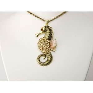   Inspired Crystal Rhinestone Sea Creature Seahorse Costume Necklace