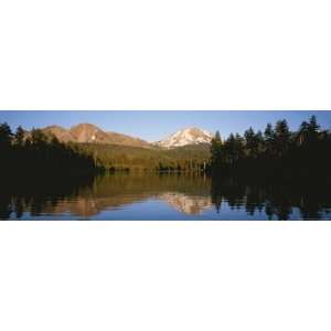 Sunset on Lassen Peak (10,457 Feet) and Chaos Crags Reflected in 