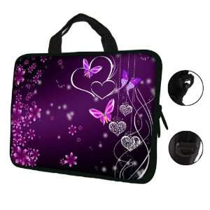  17 17.3 Pink Flower Butterfly Design Laptop Sleeve with 