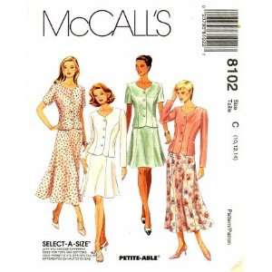  McCalls 8102 Sewing Pattern Two Piece Dress Size 10   12 