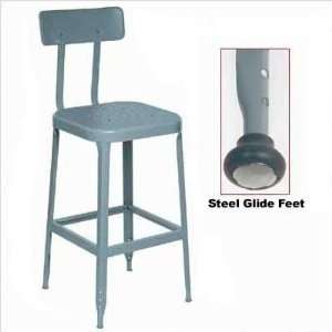  Lyon 1756 22 Stool Steel Seat and Back (Black Rubber Feet 