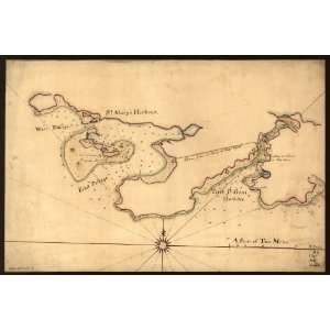  1760s Map of St. Marys and Petit dGrat Harbour