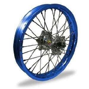 Pro Wheel Supermoto Rear Wheel Set   17x4.25   Blue Rim/Silver Hub 27 