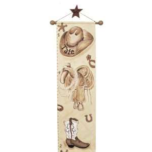  Cowboy Hand Painted Canvas Growth Chart Baby