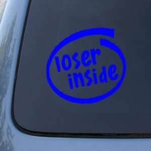   INSIDE   Vinyl Car Decal Sticker #1808  Vinyl Color Blue Automotive