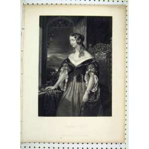  1851 Antique Print Portrait Cheiftans Bride Hogarth