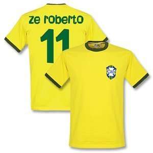  1970 Brazil Home Retro Shirt + Ze Roberto 11 (Samba Style 