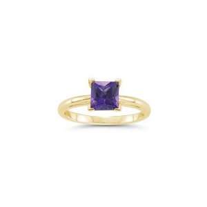  1.41 Cts Amethyst Solitaire Ring in 14K Yellow Gold 4.0 