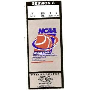  2002 NCAA Championship 1s 2nd rounds Ticket Chicago 