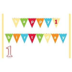  Happy 1st Birthday Cake Banner Kits with Candles