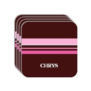 Personal Name Gift   CHRYS Set of 4 Mini Mousepad Coasters (pink 