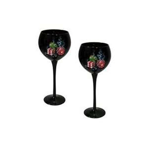 Sittin on Sevens Wine Goblets by Michael Godard, Set of Two  