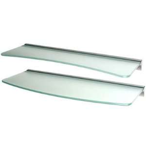  Dolle Shelving 24 Frosted Glass Wave Two Shelf Kit with 