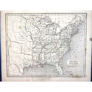   Map 1855 United States America Florida Kentucky