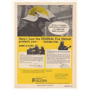  1975 Federal Sign Signal FH 2 Fire Helmet Print Ad