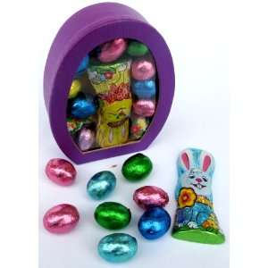 Egg Shaped Window Easter Shaped Gift Box Filled With Milk Chocolate 