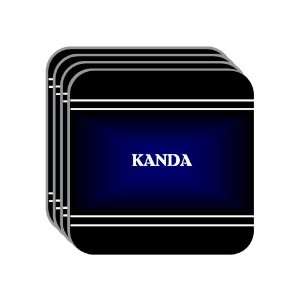 Personal Name Gift   KANDA Set of 4 Mini Mousepad Coasters (black 