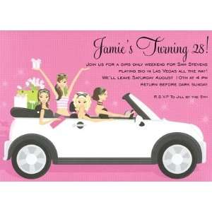  Party Girls on Wheels, Custom Personalized Bridal Shower 