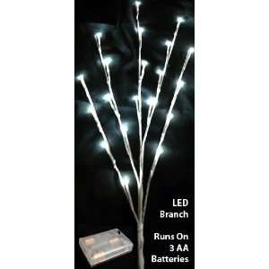  White 31 Inch LED Branch   Battery Operated 20 White 