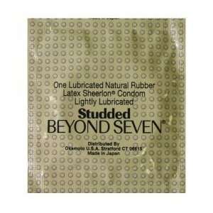 36 Beyond Seven Studded Sheerlon Latex Condoms, Lubricated 