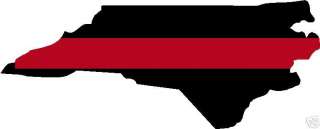 Thin Red Line State of North Carolina Decal 3 x 1.75  