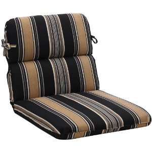  40.5 Eco Friendly Rounded Outdoor Chair Cushion   Black 