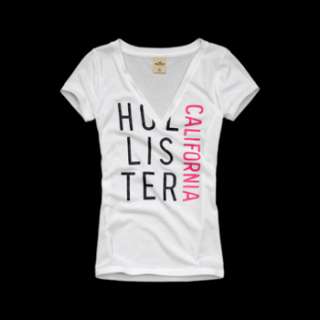   HOLLISTER by Abercrombie Womens Surfers Knoll V Neck T Shirt  